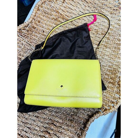 Kate Spade Canary Yellow Medium Flap Shoulder Bag - Picture 3 of 13